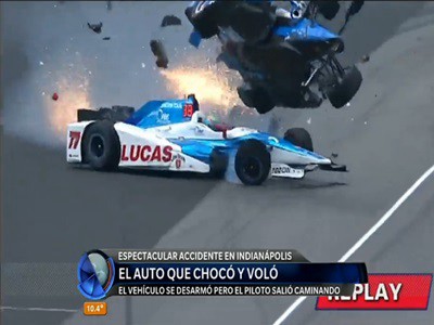 Espectacular accidente en las 500 millas de Indianápolis