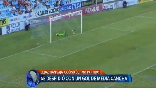 En su despedida del fútbol, a Saja le hicieron un gol de media cancha
