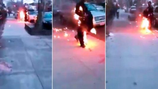 Misterio en Nueva York: el hombre que camina prendido fuego
