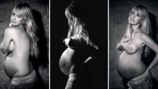 Producción caliente de Rocío Guirao Díaz: embarazada y en topless