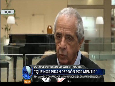 D'Onofrio quiere que Guaraní pida perdón