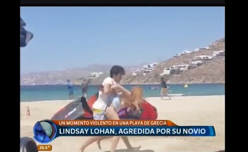 Se conoció un video que muestra una violenta pelea entre Lindsay Lohan y su ex novio