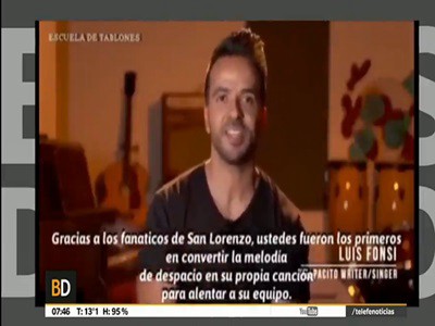 Luis Fonsi agradeció a la hinchada de San Lorenzo por su adaptación de "Despacito"