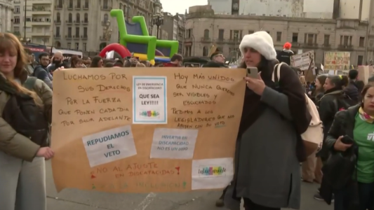 Tensión en Congreso: marcha contra el veto a la Ley de Emergencia en Discapacidad