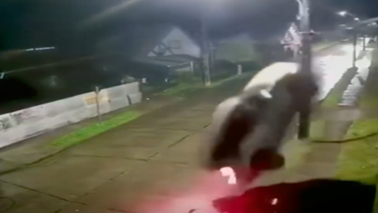 Video: voló con el auto y salió caminando