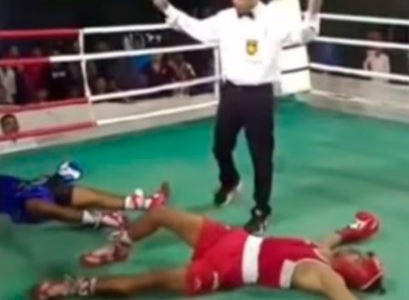 Insólito doble nocaut desconcierta al juez