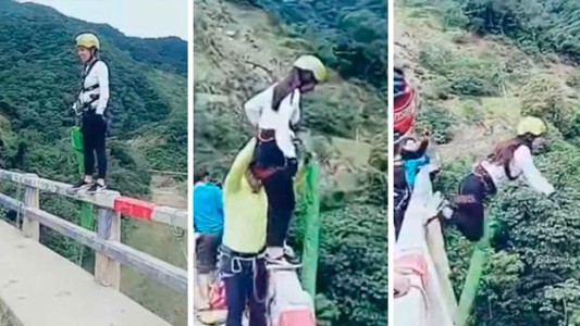 El escalofriante accidente durante un salto de bungee jumping
