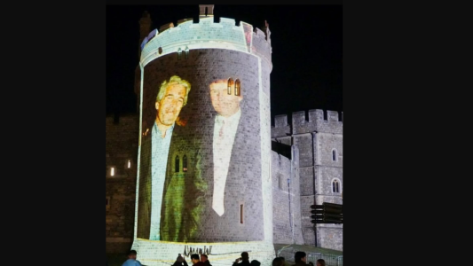 Proyectaron sobre el castillo de Windsor fotos de Donald Trump y Jeffrey Epstein