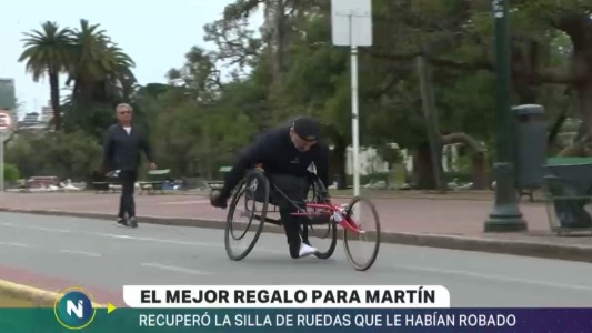 Apareció la silla de ruedas de competición de Martín Scharples
