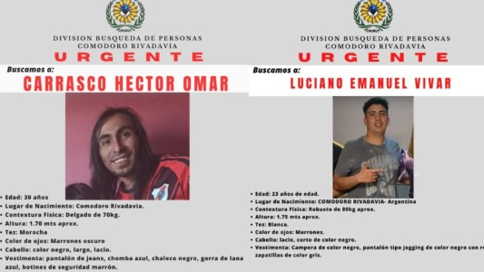 Intensa búsqueda de dos jóvenes que desaparecieron en Chubut el mismo día que los jubilados