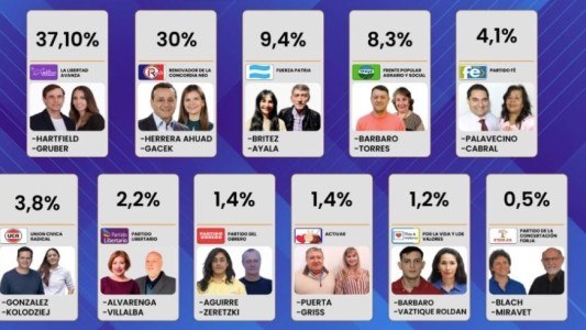 La Libertad Avanza se impuso en Misiones con el 37% y Fuerza Patria quedó en tercer lugar