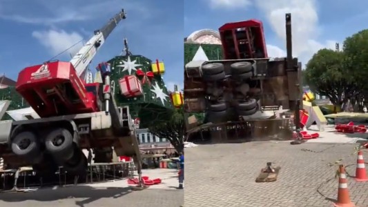 Se desplomó una grúa en Brasil durante los preparativos navideños: un muerto