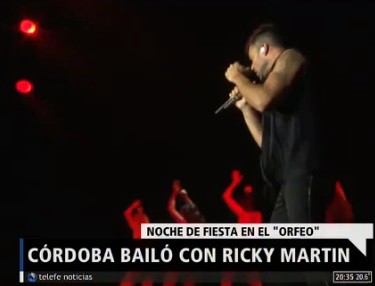 Córdoba bailó con Ricky Martin