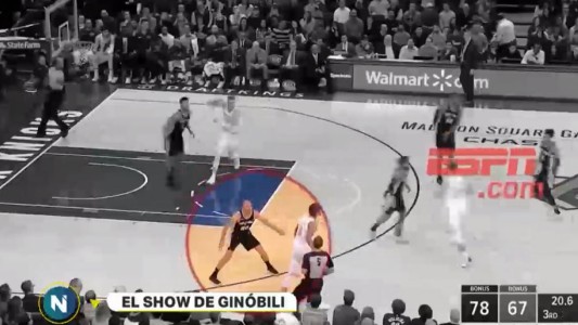 Ginóbili asombró a todos con un triple para el recuerdo