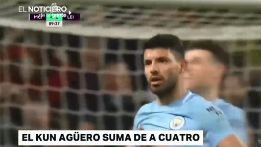 El "Kun" Agüero metió cuatro goles en el triunfo del Manchester City sobre el Leicester