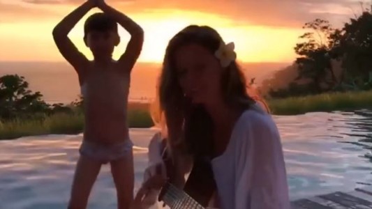 Gisele Bündchen publicó un tierno video cantando... y el hijo le arruinó la grabación