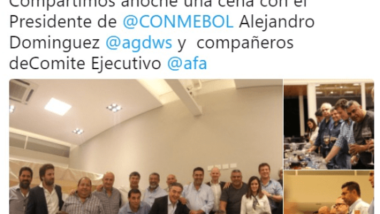 Polémica en la AFA: Chiqui Tapia borró un tuit en el que brindaba con copas con el escudo de Boca