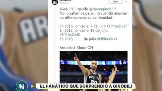 Ginóbili sorprendió a un fanático que colecciona sus camisetas
