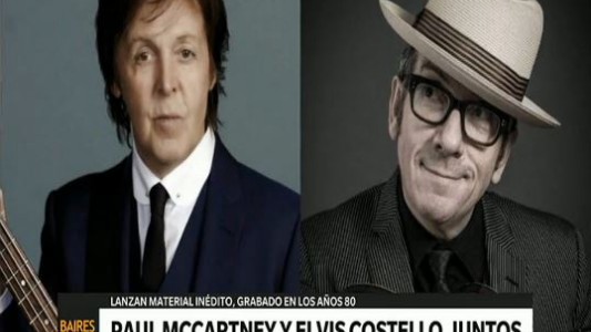 Paul McCartney y Elvis Costello, juntos