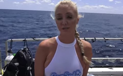 Una estrella de cine porno fue atacada por un tiburón mientras filmaba una publicidad