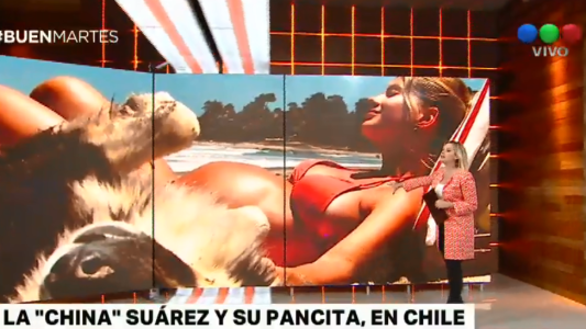 La "China" Suárez y su pancita en Chile