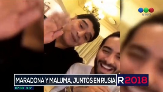 Diego Maradona cenó con Maluma en Rusia