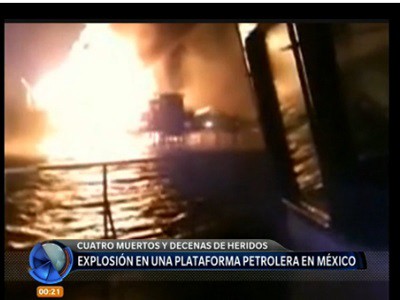 Explosión de una plataforma petrolera en México