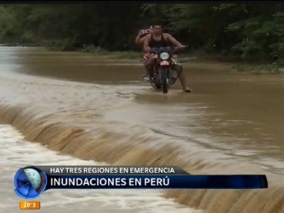 Tres regiones de Perú en emergencia por las inundaciones