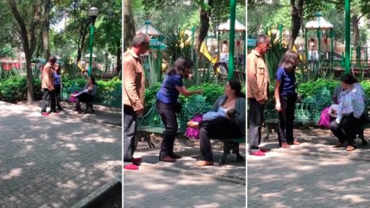 Video: mujer increpa a otra que amamantaba a su hijo en una plaza