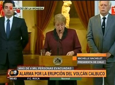 Volcán Calbuco: Bachelet advirtió sobre el posible flujo de lava