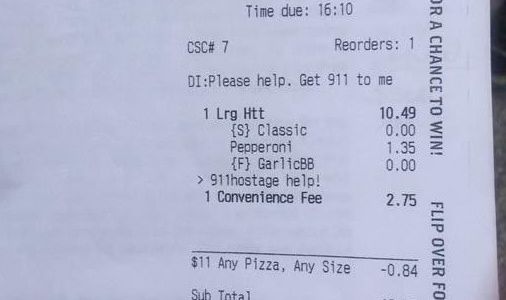 Pidió una pizza por internet y que la rescaten de un secuestro