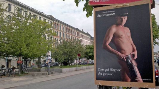 Fotos: candidato a premier llenó las calles de Copenhague con carteles donde aparece desnudo