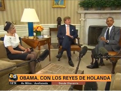 Los reyes de Holanda con Obama en el salón oval