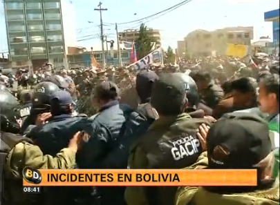 Incidentes en Bolivia