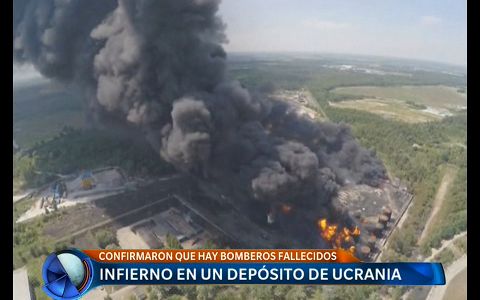 Infierno en un depósito de Ucrania