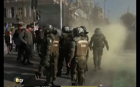 Protesta con incidentes en Santiago de Chile