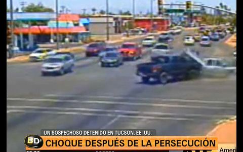 Espectacular choque después de una persecución