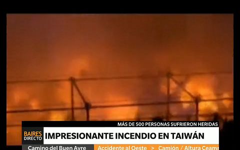 Impresionante incendio en Taiwan