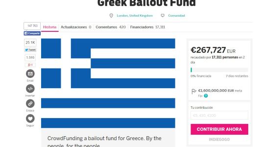 Un joven organizó una colecta online para ayudar a Grecia