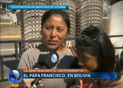 Telefe Noticias en Bolivia: emoción y alegría luego de la misa del papa Francisco