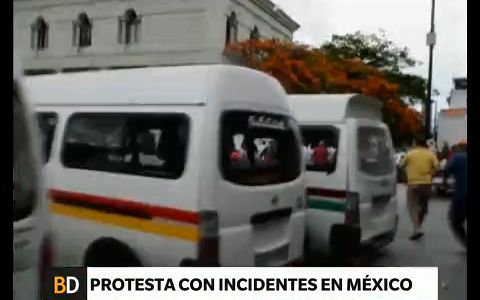 Incidentes en una protesta de taxistas en México