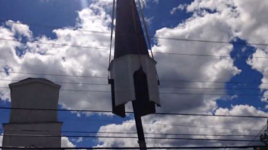 Cayó un campanario en Canadá