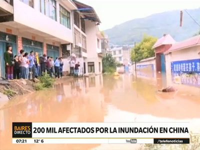Inundaciones en China: más de 200.000 damnificados