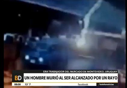 Video: un rayo mató a un hombre en Montevideo
