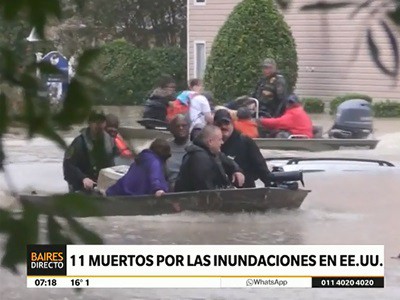 Once muertos en inundaciones en los Estados Unidos