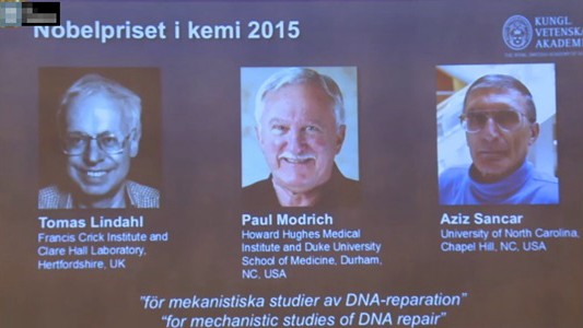 Nobel de Química para investigadores de mecanismos de reparación del ADN