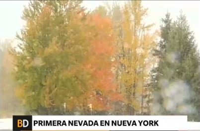 Primera nevada de otoño en Nueva York