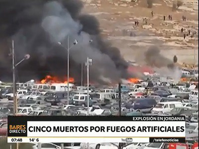 Cinco muertos por explosión de fuegos artificiales en la Aduana jordana