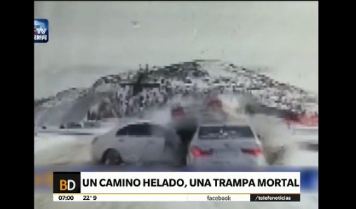 Un camino helado se convierte en una trampa mortal