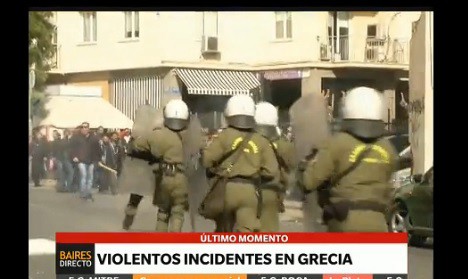 Violentos incidentes en Grecia